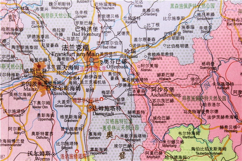 2022德国地图 865mm×1170mm港口机场交通线旅游景点大学标注 世界热点国家地图 中外文对照大字版折挂两用大全开地图 - 图3