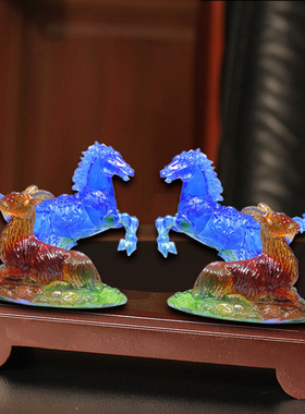 集雅轩宋韶光大师2026马年生肖属马本命年 马羊喜合 琉璃吊坠礼品