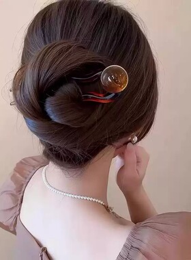中式复古u型发簪女2026新款新中式盘发簪子简约气质发钗簪子头饰