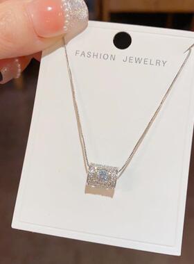 秋冬新款气质时尚百搭超闪满钻小蛮腰吊坠项链个性轻奢高级感配饰