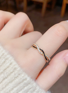 怡糯女铜气质水钻戒指时尚百搭