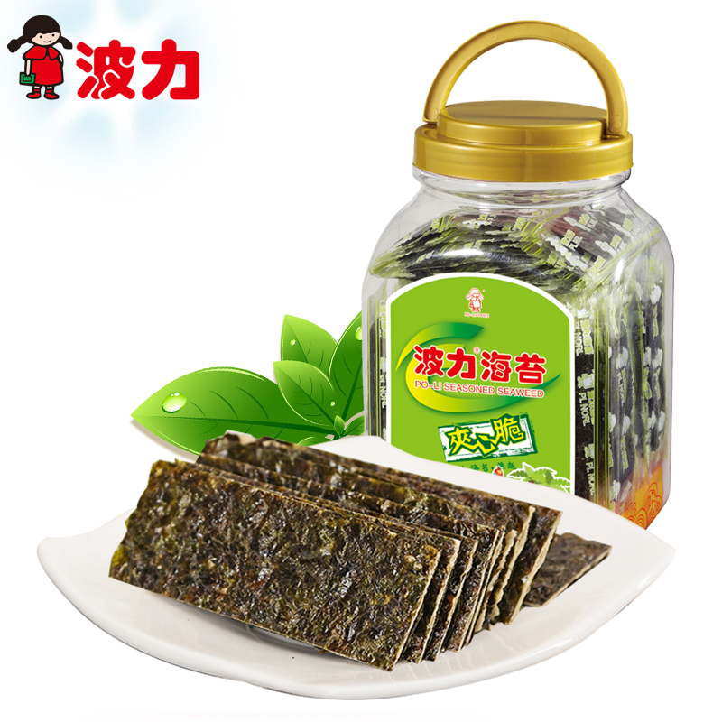 【波力海苔夹心脆132g/罐】休闲食品零食海苔脆片-图0