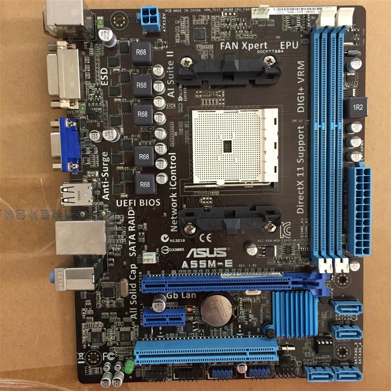 华硕 A55M-E 电脑 FM2主板 DVI 集成 DDR3 小板 EPU 全因态 COM - 图0