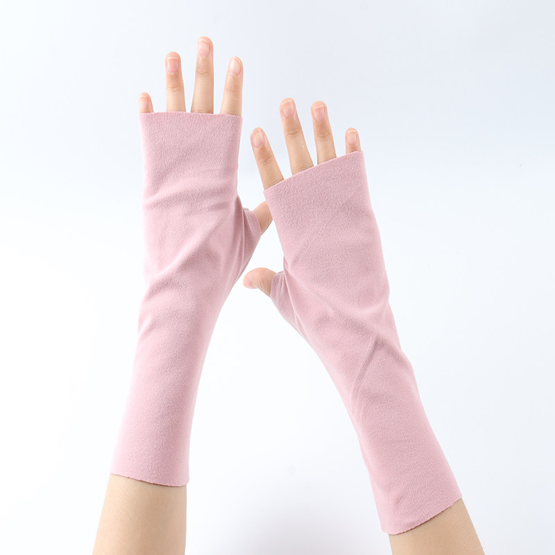 新款加长版德绒半指手套男女学生写字秋冬季保暖露指半掌打字护腕,淘宝优惠券,粉丝福利购,淘宝优惠卷