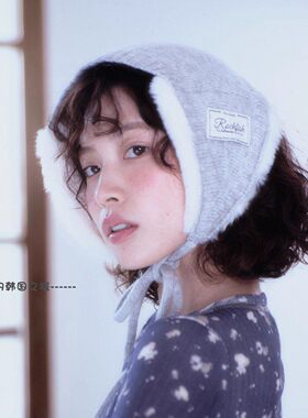 韩国代购rockfish 新款针织毛绒耳罩保暖耳套 可爱少女甜妹穿搭