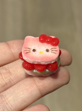 【仿真汉堡系列】迷你HelloKitty汉堡树脂摆件创意桌面装饰