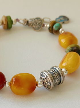 原创设计天然随型蜜蜡手链