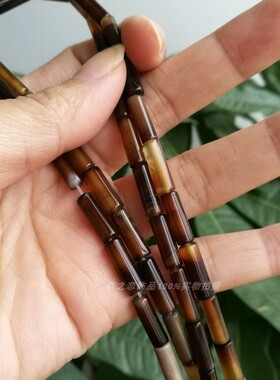 diy黑玛瑙圆柱饰品手工散珠特价