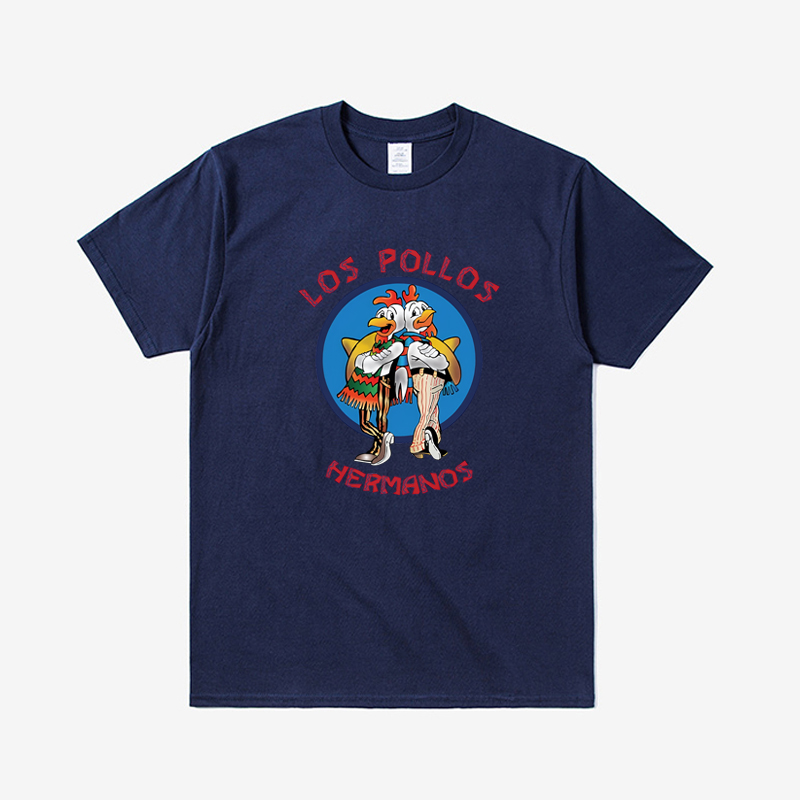 TEEHUB有趣的LOS POLLOS HERMANOS圆领短袖纯棉T恤男女上衣 - 图3