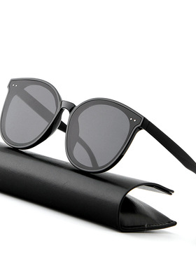 墨镜女夏黑色时尚百搭大框方脸显脸小墨镜高级感防晒圆框眼镜男潮