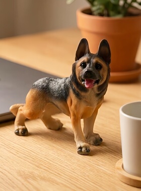 仿真小狗家庭客厅装饰品狼狗摆件