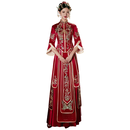 Традиционный свадебный наряд Сюхэ, демисезонное свадебное платье, коллекция 2022, большой размер, дракон и феникс
