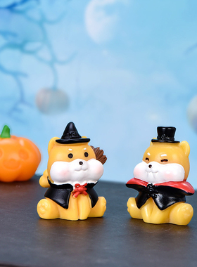 万圣节微景观多肉仿真女巫小摆件