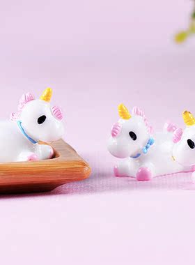 独角兽苔藓微景观可爱风装饰摆件