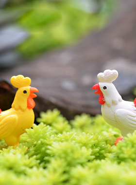 苔藓微景观公鸡pvc玩偶装饰摆件