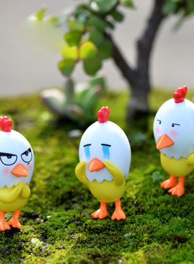diy苔藓微景观搞怪小鸡装饰摆件