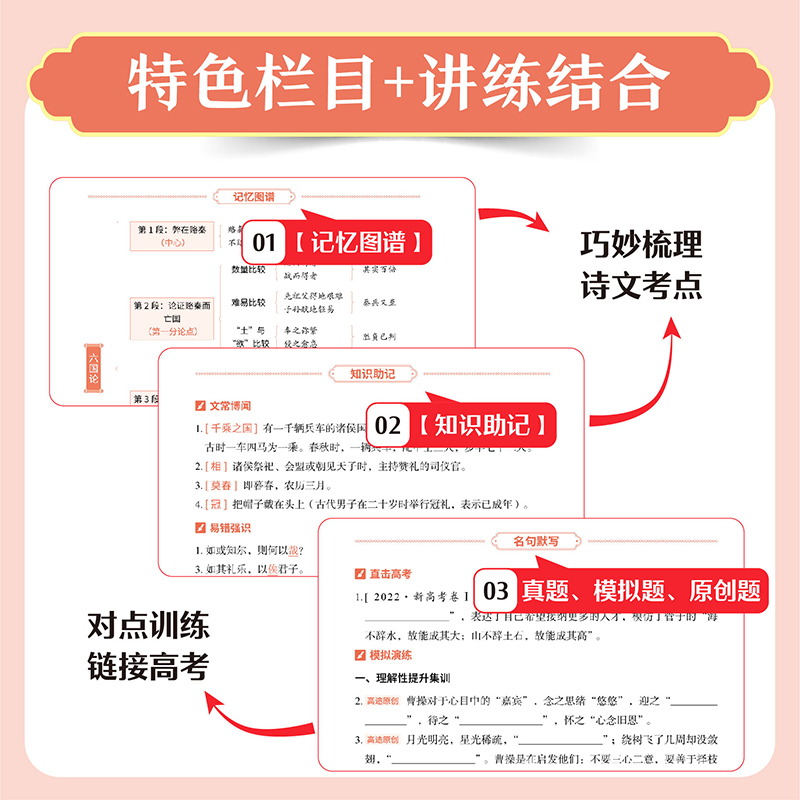 2024新高途图书高中生必背古诗文名篇名句默写新高考紧扣教材注解详析精选高考真题模拟题高一高二高三知识点总复习教辅辅导资料书 - 图2