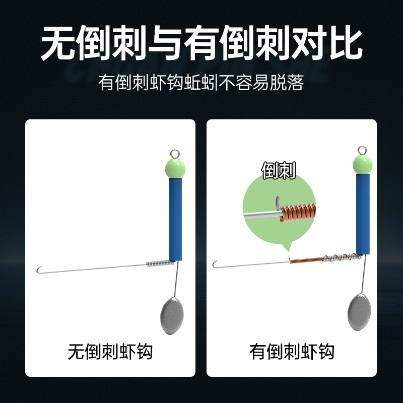 钓虾钩钓虾线组神器河虾草虾龙虾罗氏虾抓虾专用杆钓虾馆鱼钩装备 - 图2