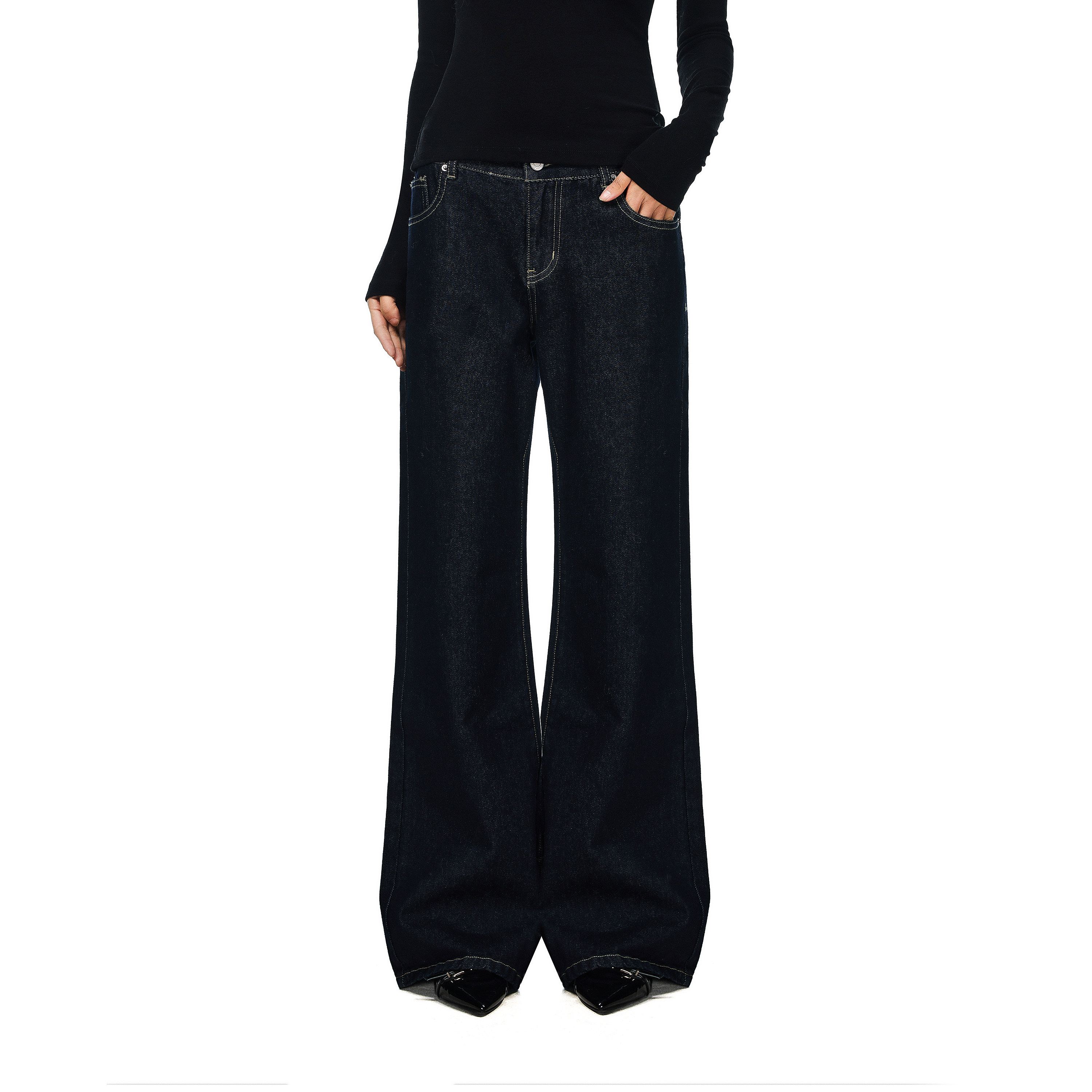 FDR官方店 美式低腰辣妹修身休闲长裤秋冬显瘦裤子微喇牛仔裤女,淘宝优惠券,粉丝福利购,淘宝优惠卷