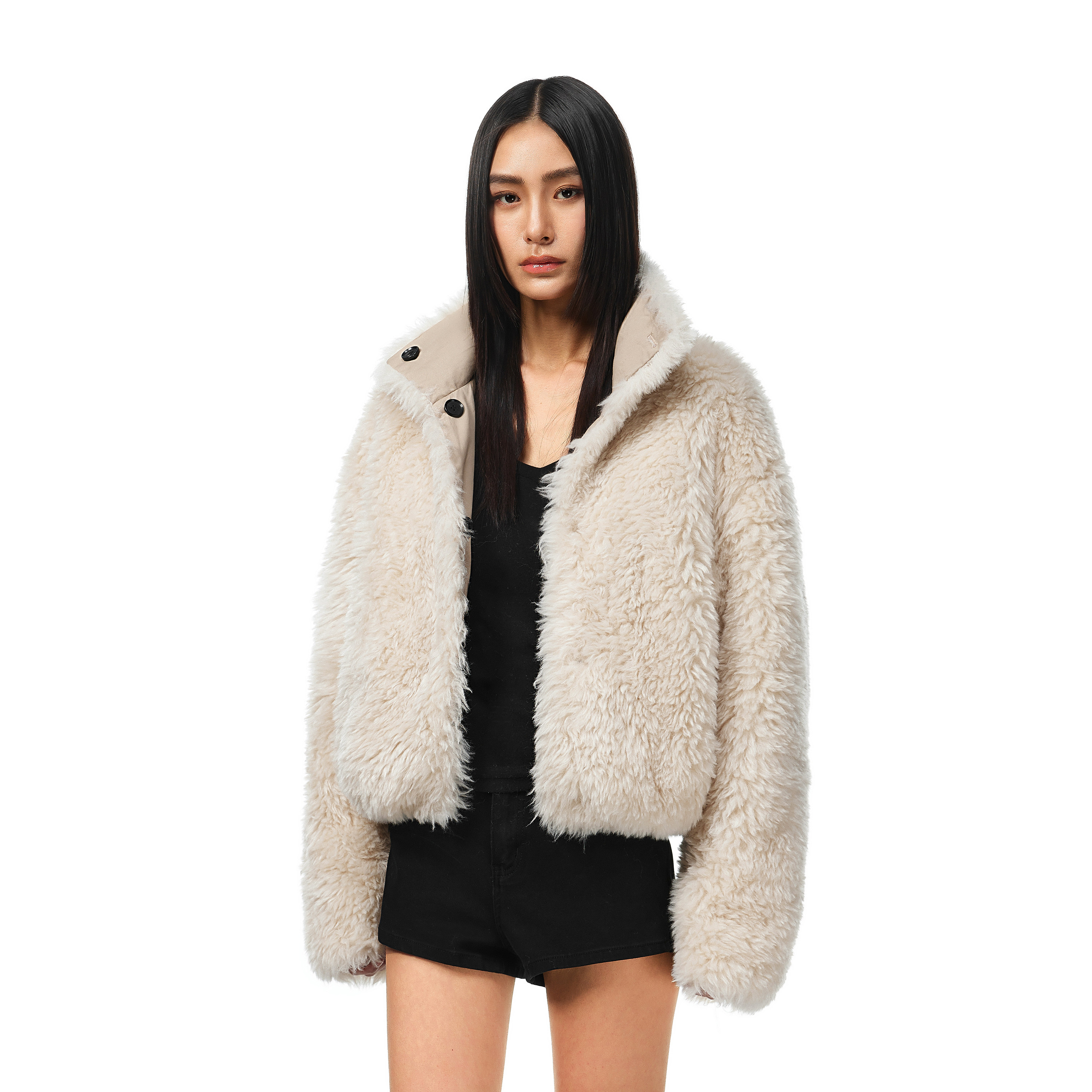 FDR 双面穿超火座山雕夹克软糯保暖短款羊羔绒毛毛外套女2025新款,淘宝优惠券,粉丝福利购,淘宝优惠卷