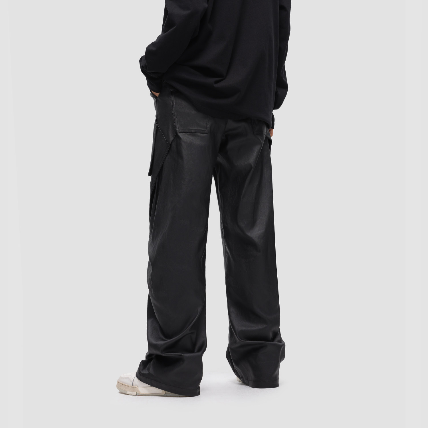 FDR 原创国潮分割结构拼接休闲裤男女宽松情侣直筒裤运动长裤皮裤,淘宝优惠券,粉丝福利购,淘宝优惠卷