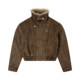 FDR official store suede lapel diagonal zipper jacket