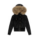 FDR Official Store Faux Suede Detachable Fur Collar Jacket