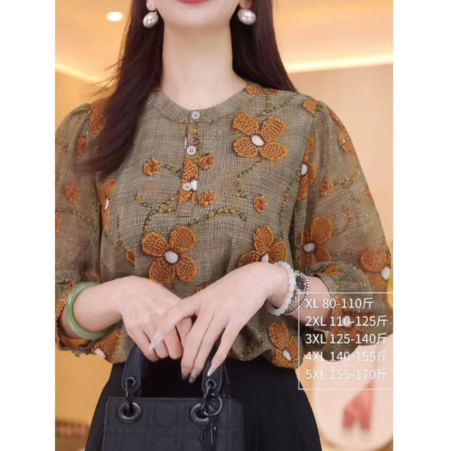 ແມ່ຍິງຄົນອັບເດດ: ຄໍຕະຫຼອດ floral top