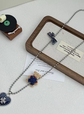 韩版新款小熊项链女秋冬高级小众设计感毛衣链不掉色配饰卫衣链