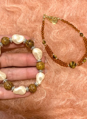 美拉德色系珍珠手串新中式小众复古高级感手链