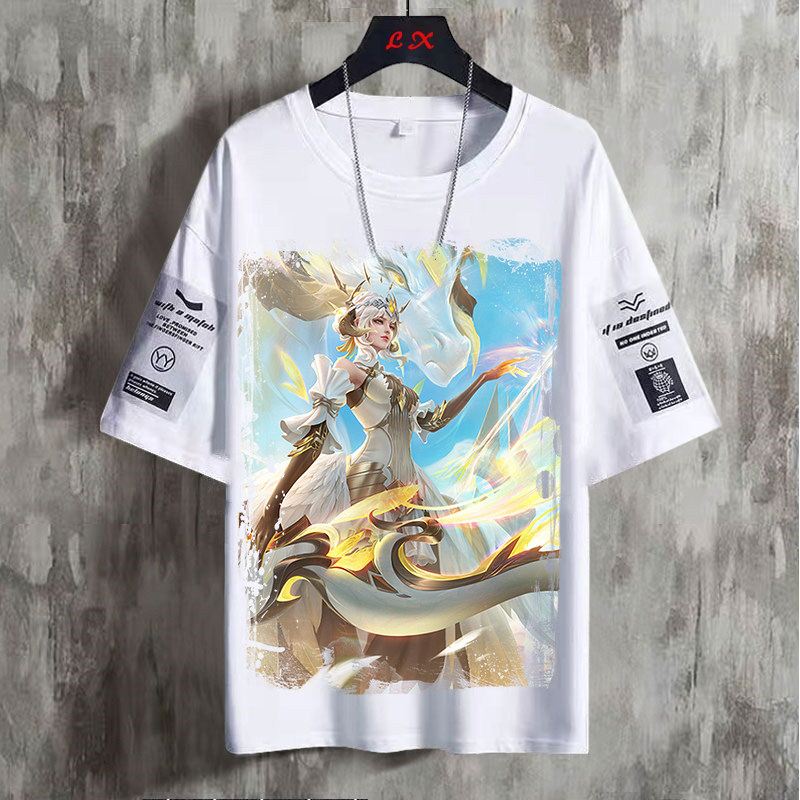 王者荣耀衣服短袖王者荣耀衣服印花2023T恤赵云马超曜瑶中学生青少年宽松夏季