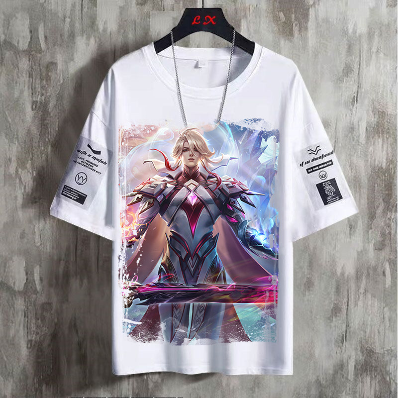 王者荣耀衣服短袖王者荣耀衣服印花2023T恤赵云马超曜瑶中学生青少年宽松夏季