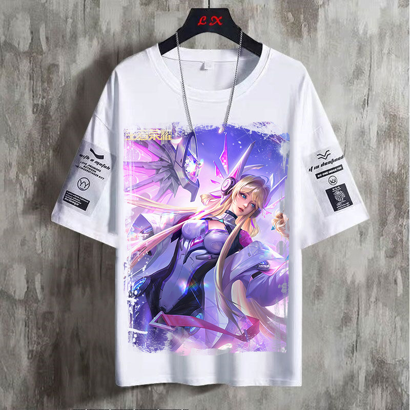 王者荣耀衣服短袖王者荣耀衣服印花2023T恤赵云马超曜瑶中学生青少年宽松夏季