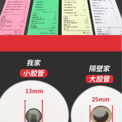 彩色打印纸57x50热敏纸58mm收银纸美团外卖卷纸超市58小票纸绿色 - 图3