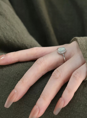 925银宫廷风蓝水葫芦锆石戒指女