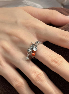 925银民族风吉言平安喜乐戒指女