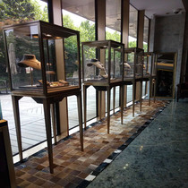 Stainless Steel Jewelry Cabinet High Cabinet Standing Cabinet Shop Window Counter Custom Transparent Glass Diamond Watch Gold Jade Exhibition Cabinet