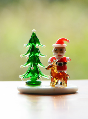 日系迷你mini手作玻璃圣诞雪人