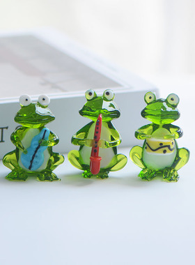 手工桌面乐器蛙玻璃青蛙礼物