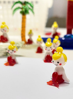 玻璃琉璃摆件纯手工美人鱼摆件