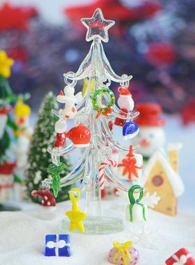 玻璃圣诞节造景桌面摆件