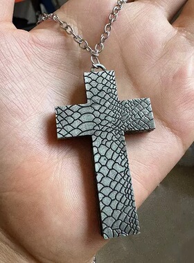 鱿鱼同款蛇十字架可打开项链男女小众萨诺斯朋克风暗黑催胜炫吊坠