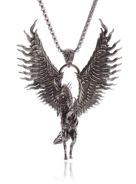 复古克系骷髅项链男暗黑系独特小众朋克风夸张死神恶魔欧美吊坠