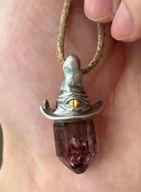 欧美魔法女巫写字楼人造六角水晶暗黑系朋克风辣妹潮流吊坠配饰