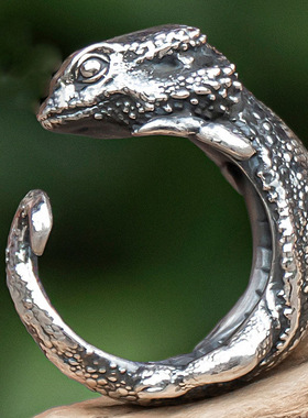 独特蜥蜴开口戒指男复古个性欧美猎奇潮流高级感小众指环配饰朋克