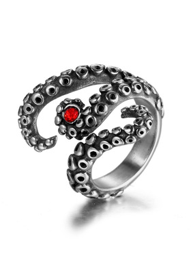 克苏鲁神话周边戒指章鱼触手暗黑系小众个性哥特风朋克指环配饰品