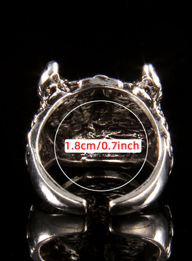 复古猫头鹰开口戒指男女小个性嘻哈朋克风夸张猎奇高级指环配饰品