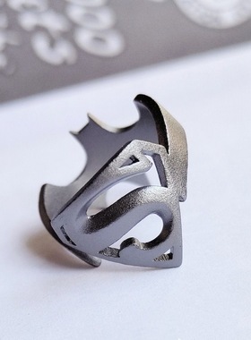 DC宇宙周边戒指蝙蝠侠超人标志双面一体动漫cos指环小众欧美独特