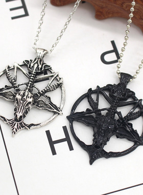 复古克系恶魔撒旦山羊项链
