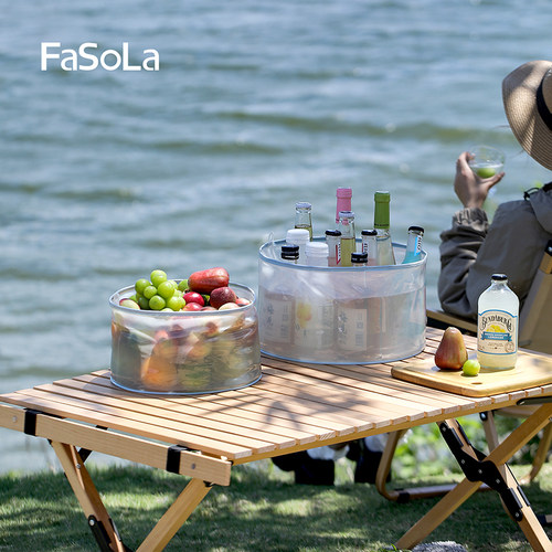 FaSoLa折叠水盆旅行便携式洗衣服神器户外露营洗菜盆一次性洗脸盆 - 图2